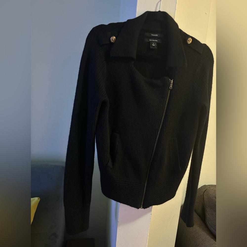 Tahari Black Bomber Jacket for Women